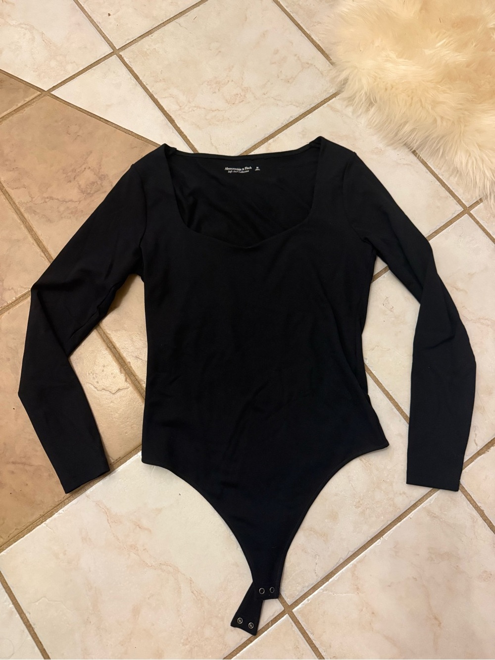Abercrombie and Fitch Black Long Sleeve Bodysuit